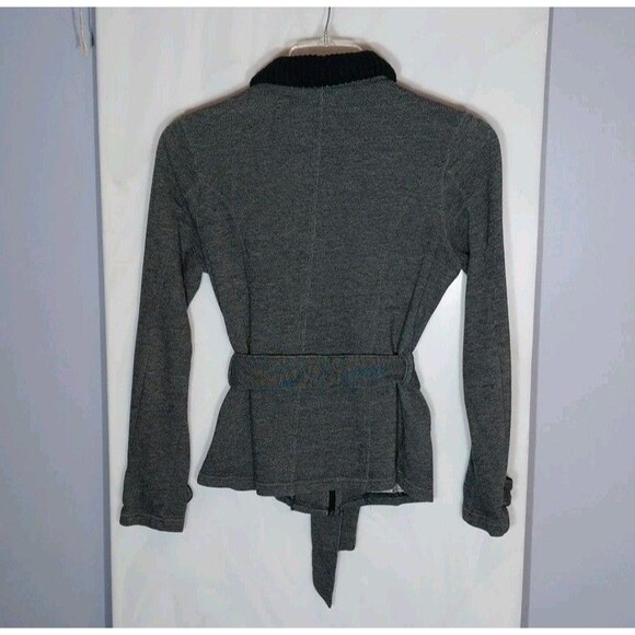 Guess Women's Knit Jacket L Heathered Charcoal Belted Business Casual Timeless - Picture 5 of 9